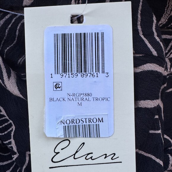 Elan Halter Black and Tan Palm Leaves Dress Hi-Low NWT Medium - 0426 - Picture 6 of 6